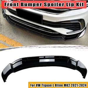 Labio de alerón para VW Tiguan MK2 II 2 R-Line 2021-2024 labio delantero parachoques NEGRO - Imagen 1 de 7