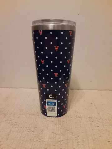 Corkcicle NCAA Virginia Cavaliers Tumbler Thermos Travel Mug Polka Dot Cover