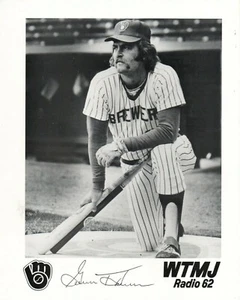 Gorman Thomas Milwaukee Brewers 1986 8x10 B&W Promo Photo Picture WTMJ Radio - Picture 1 of 2