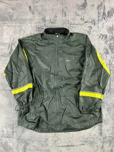 Vintage Nike Windbreaker Jacket Green Yellow Swoosh Mesh Lining Size Large 90s - Picture 1 of 11