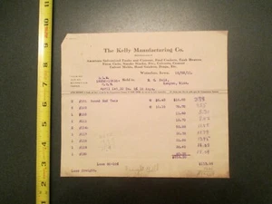 Kelly Manufacturing Co Waterloo Iowa 1911 invoice Letterhead 1443 - Picture 1 of 1