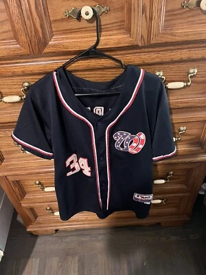 Camiseta de beisebol azul logotipo bandeira dos EUA Bryce Harper Washington Nationals tamanho 50 - Imagem 1 de 3