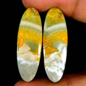 28.90Cts. Natural Marvellous BumbleBee Jasper Pair Oval Cabochon Gemstone - Picture 1 of 3