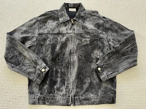 John Elliott Full Zip Washed Denim Jacket - Black - Size Large - Picture 1 of 4