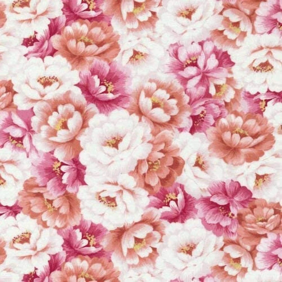 Bristol Packed Roses Pink 100% Cotton Fabric by The Yard - Image 1 of 1