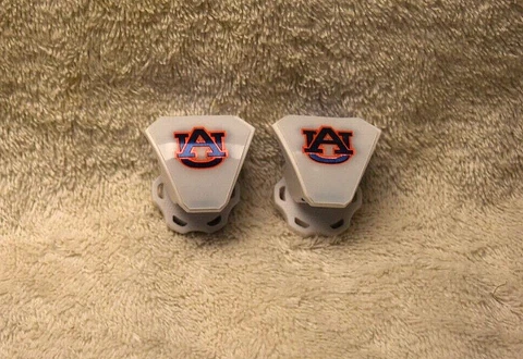 1 PAIR AUBURN FOOTBALL AUTHENTIC TEAM ISSUED VISOR/ EYE SHIELD CLIPS Cover