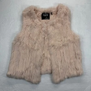 525 America Luxe Faux Fur Vest Sleeveless Luxe Rabbit Fur Blush Pink Size S - Picture 1 of 9