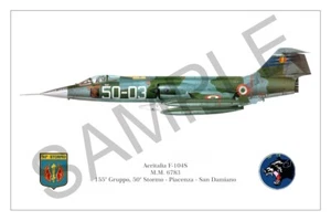 F-104S Squadron Print - Poster 30x45 - Italian Air Force - 50° stormo - Foto 1 di 1