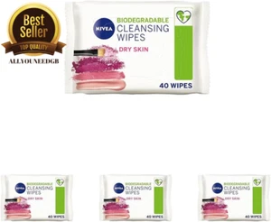 NIVEA Biodegradable Make-up Cleansing Face Wipes Dry Skin 1-4packs, CHOOSE PACK - Picture 1 of 11