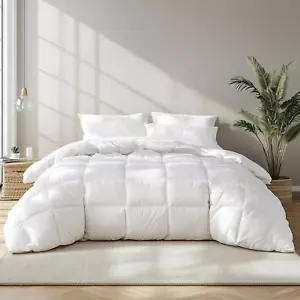 White Feather down Fiber Comforter King Size, Hotel Collection Luxury Hypoallerg - Picture 1 of 9