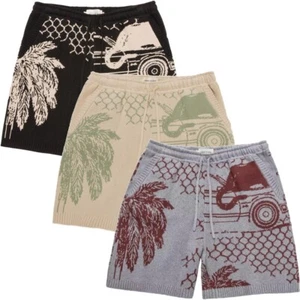 Honor The Gift Men's Jungle Heavyweight Handcrafted Knit Cotton Shorts - Picture 1 of 23