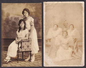 Philippines FILIPINA LADIES Real Photo 2 RPPC Vintage Postcards 17 - Picture 1 of 3