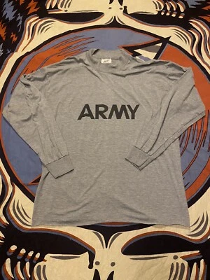 Vintage Army Fitness Uniform Long Sleeve Mens T-Shirt Size XL - Image 1 of 4