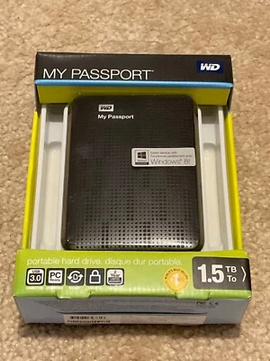 NOS WD My Passport 1.5 TB Portable HD Drive Hard Drive Western Digital Black  - Image 1 of 4