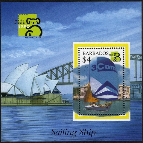 Barbados 1999 Sailing Ship Souvenir Sheet MNH (SC# 962) Cover