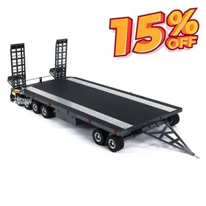Metal 6-Axle Full Trailer for 1/10 1/8 1/7 RC Car 1/14 1/12 Tractor Truck Light - Picture 1 of 16