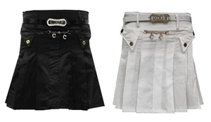 Magen Kids Girl Fashion Dressy Black/White Dance Skirt Slim fit W. Belt Sz. 6-12 - Picture 1 of 4