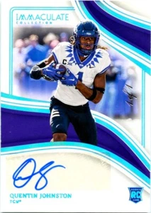 QUENTIN JOHNSTON RC 2023 IMMACULATE COLLEGIATE PLATINUM ROOKIE AUTO SP 1/1 TCU - Picture 1 of 2