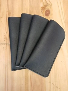 Black faux leather. Vinyl. Vegan friendly glasses case/pouch/ sleeve.  UK  - Picture 1 of 3