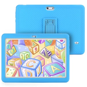 10.1" 32GB Android 10 Tablet PC For Kids Quad-Core Dual Cameras WiFi Bundle Case - Picture 1 of 7