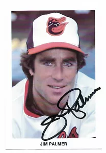 1970s JIM PALMER ~ Baltimore Orioles Autographed Postcard ~ No. 2 of 2 - Picture 1 of 2