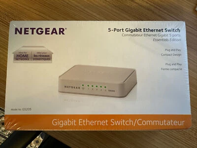 NETGEAR 5-Port Gigabit Ethernet Unmanaged Switch (GS205) - Desktop or Wall Mount - Image 1 of 2