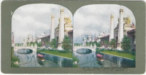 Palacio de Minas y Metalurgia con Puente 1904 Feria Mundial de San Luis Vista Estérea - Imagen 1 de 2