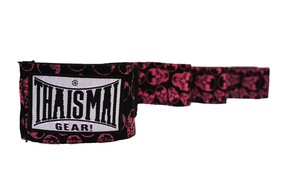Pink Skull Hand Wraps for Boxing 180" Equipment Wrist MMA UFC Muaythai Kick - Image 1 of 1