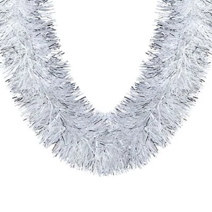 32.8Ft Christmas Tinsel Garland Xmas Tree Decorations Christmas Silver & Whit... - Picture 1 of 7