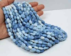 Beautiful Blue Opal Plain Smooth Oval Beads, Sky Blue Opal Plain Oval Shape - Picture 1 of 9