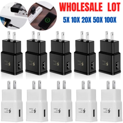Lote Cargador de Pared Rápido Adaptable Carga Rápida Enchufe EE. UU. Para Teléfonos Samsung Galaxy Foto 1 de 4