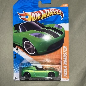 Hot Wheels Track Stars '08 Tesla Roadster International Card HTF Diecast -A5 - Picture 1 of 7