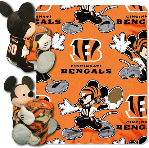 Officially Licensed NFL Co-Branded Mickey Mouse Hugger & Fleece Throw Blanket Cover