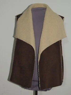 C & C California Faux Shearling Brown Vest MED - Image 1 of 4