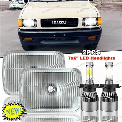 Par de faros LED Hi-Lo para camioneta Isuzu I-Mark 7X6" 5X7 pulgadas aprobado por el DOT Foto 1 de 4