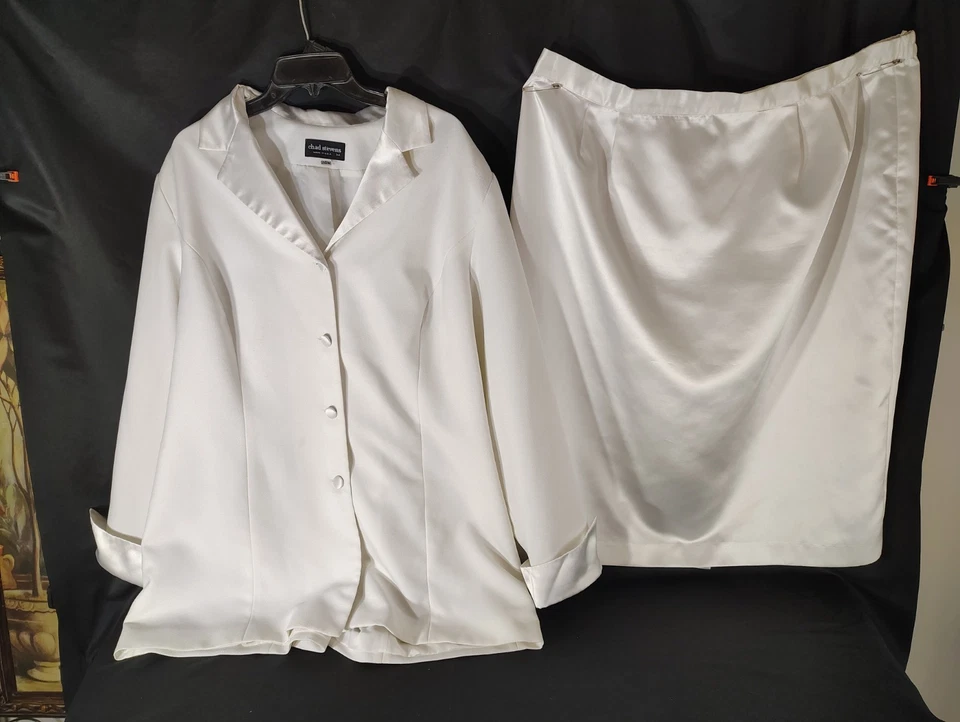 Chad Stevens 2 Piezas Chaqueta y Falda Traje Mujer 18W Blanco Encaje Madre de la Novia 3283 Foto 1 de 4