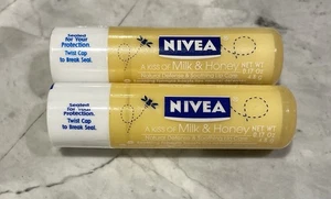 2 NEW SEALED A Kiss of Milk & Honey Lip Care 0.17 oz Shea Butter discontinued - Picture 1 of 6