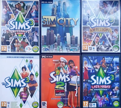 Die Sims 3 Restposten 6 x PC DVD Rom Konvolut Erweiterungspacks Sims 2 Sim City 3000 - Bild 1 von 2