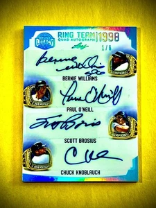 Bernie Williams Paul O’Neill Brosius Knoblauch AUTO #1/6 ≈ 1/1 2023 Bronx Legacy - Picture 1 of 2