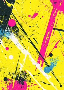 Canvas Art Street Art Yellow Pink Abstract Wall Picture Poster Print - Picture 1 of 22