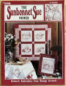 Sunbonnet Sue Primer Redwork Embroidery Vintage Artwork 16 Designs - Picture 1 of 4