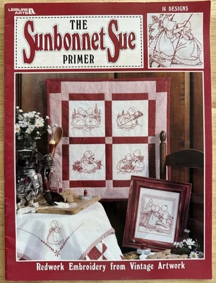 Sunbonnet Sue Primer Redwork Embroidery Vintage Artwork 16 Designs - Image 1 of 4