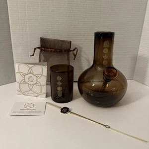 My Bud Vase Amber Glass Bong Set with Cup & Accessories Authentic MBV Kit - Picture 1 of 17