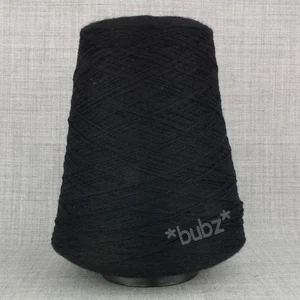 BRITISH SOFT PURE LAMBSWOOL 2 3 PLY 420g CONE KNITTING WOOL YARN ZHS BLACK - Picture 1 of 1