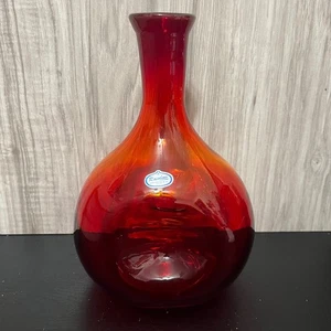 Vintage Made in USA Rainbow Glass Co. rot mundgeblasene Karaffe ohne Stopfen - Bild 1 von 8