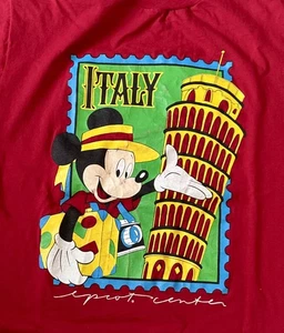 Camiseta De Colección Disney Mickey Mouse Epcot Center Italia Adulto 1 Talla 90’s Nueva Sin Etiquetas - Imagen 1 de 12