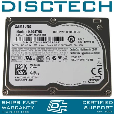 Samsung SpinPoint N2 HS04THB 40GB Ultra-ATA / 100 4.2K RPM 1.8" Hard Drive - Image 1 of 2