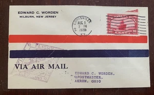 1928 Air Mail First Flight Cleveland to Louisville 10 cent stamp  - Picture 1 of 2