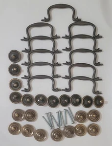 11 PCS BRASS SWAN NECK BAIL PULL DRAWER CABINET HANDLES ANTIQUE BRASS (3-3/8") - Picture 1 of 14