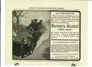 1903 Dewar's Scotch Antique Print Ad Sport of Automobiling Frederick Glassup - Picture 1 of 1